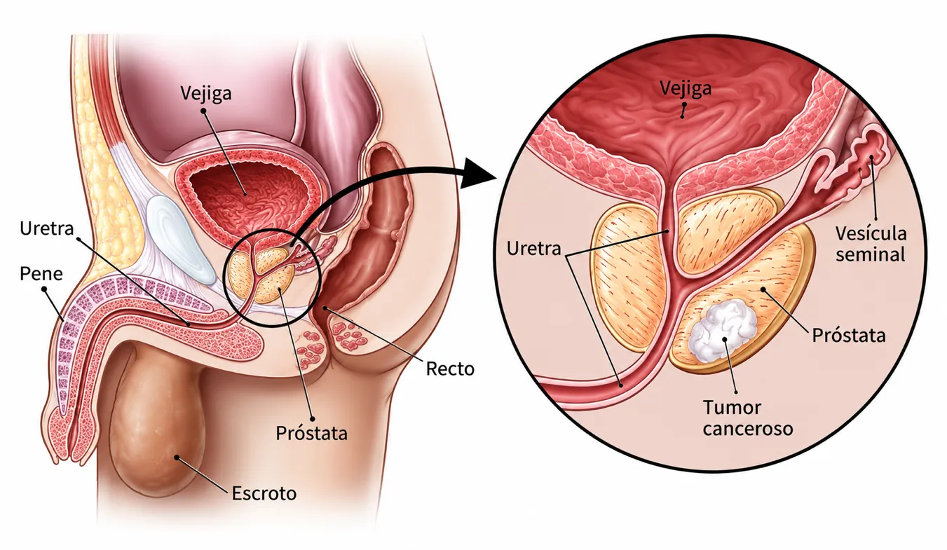 Cáncer de próstata — recordatorio anatómico