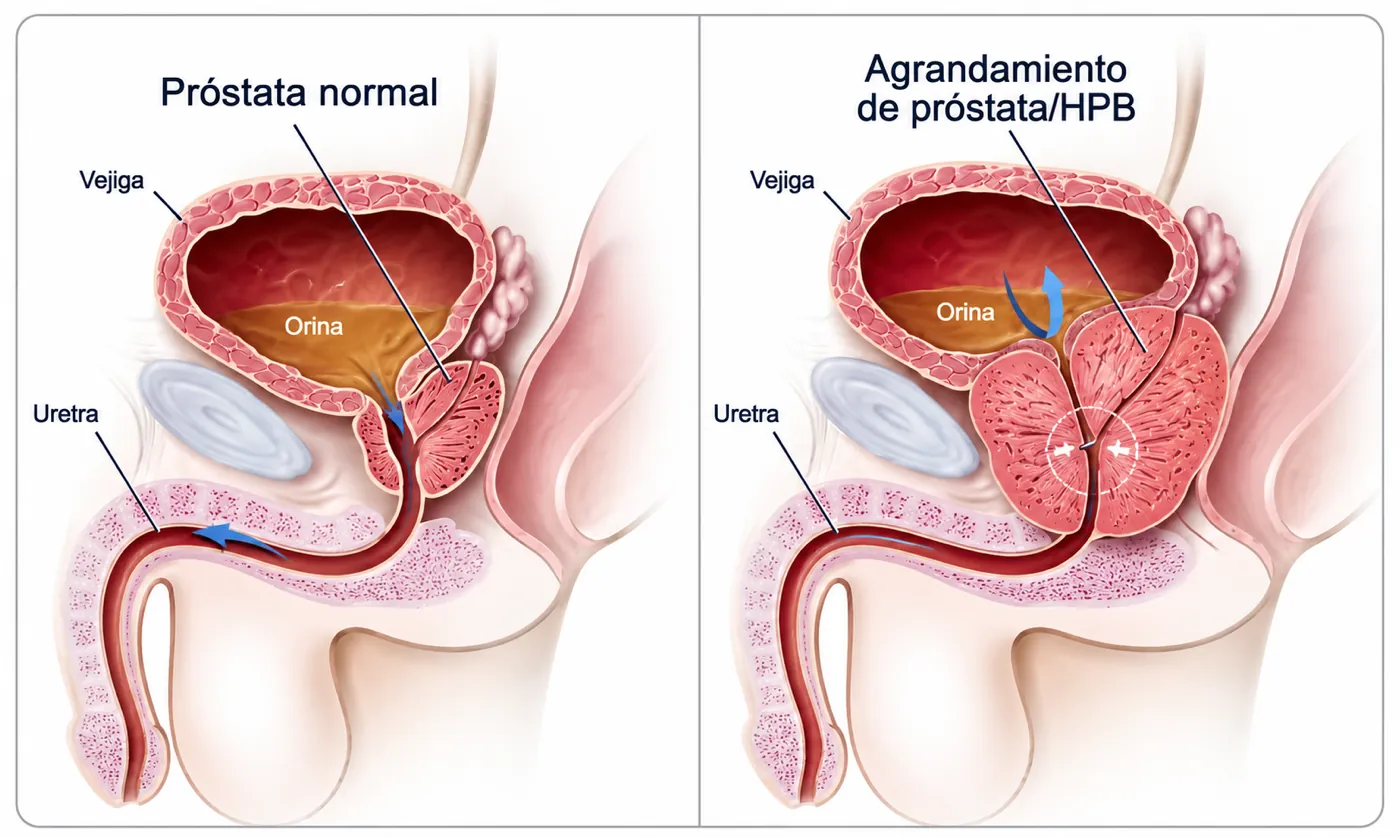 Anatomía prostática — enucleación endoscópica con láser HoLEP